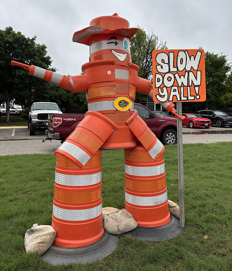 The cone cowboy of the TxDOT San Angelo District.
