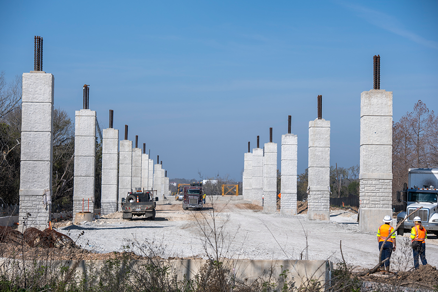 Crews work on construction of Y at Oak Hill in Austin