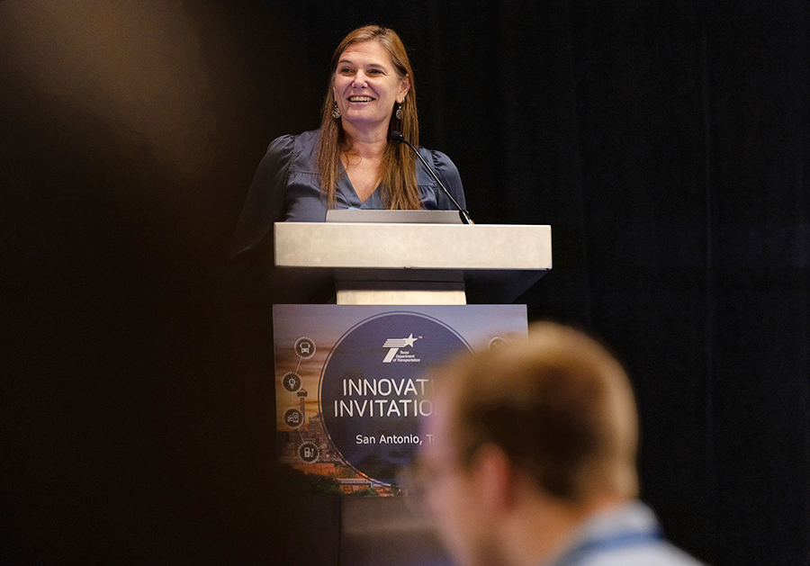 Director of Strategic Initiatives and Innovation Erika Kemp provides closing remarks at the Innovation Invitational conference.