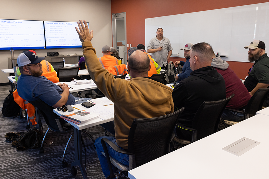 txdot employee raises hand in training