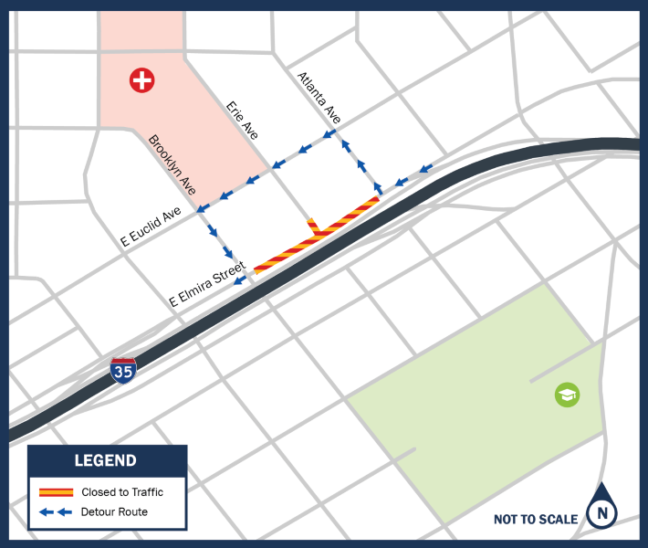 Map of frontage road