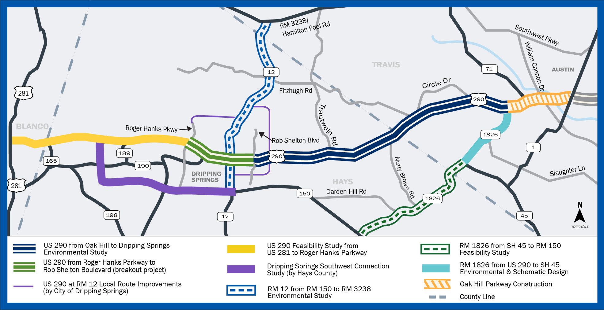 US 290 W Oak Hill Project Map