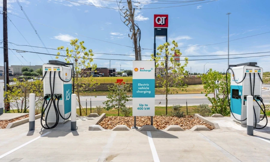 A Direct Current Fast Charge station in Selma, Texas.