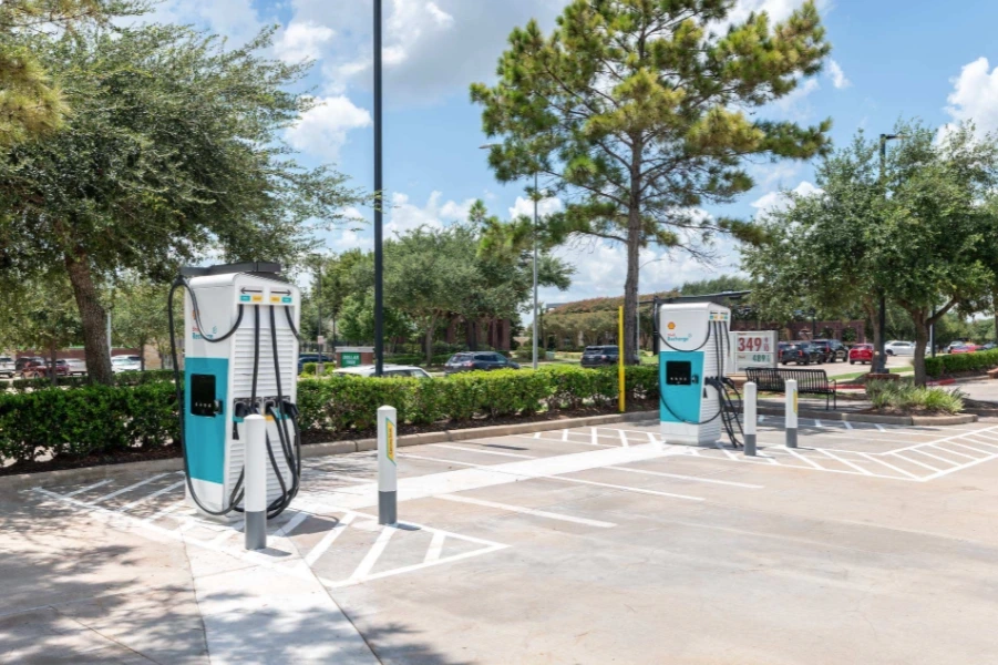 A Direct Current Fast Charge station in Sugar Land Texas.