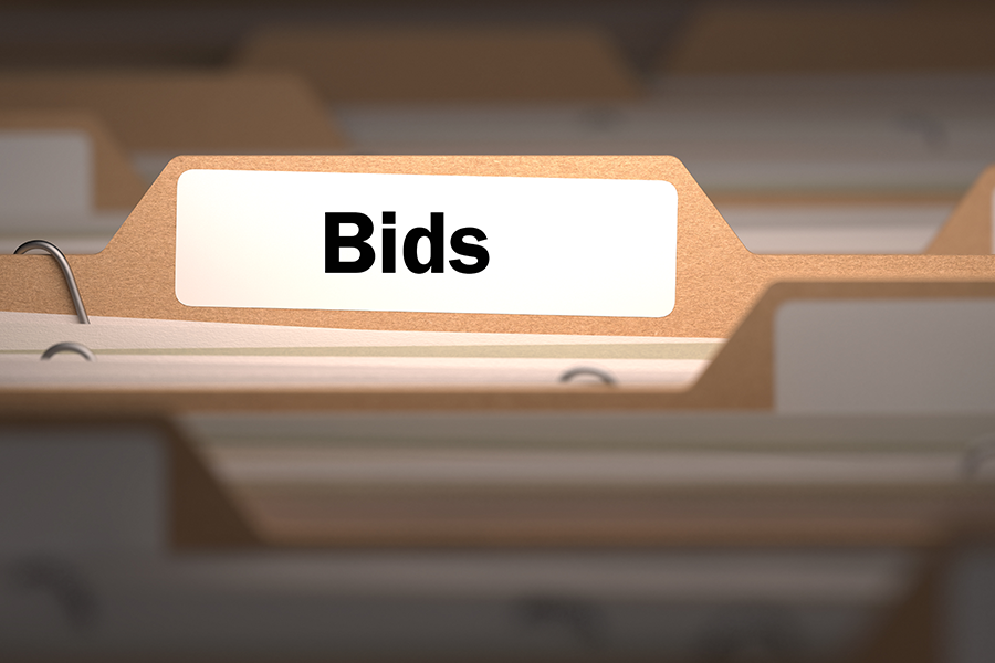 File folder with tab labelled bids