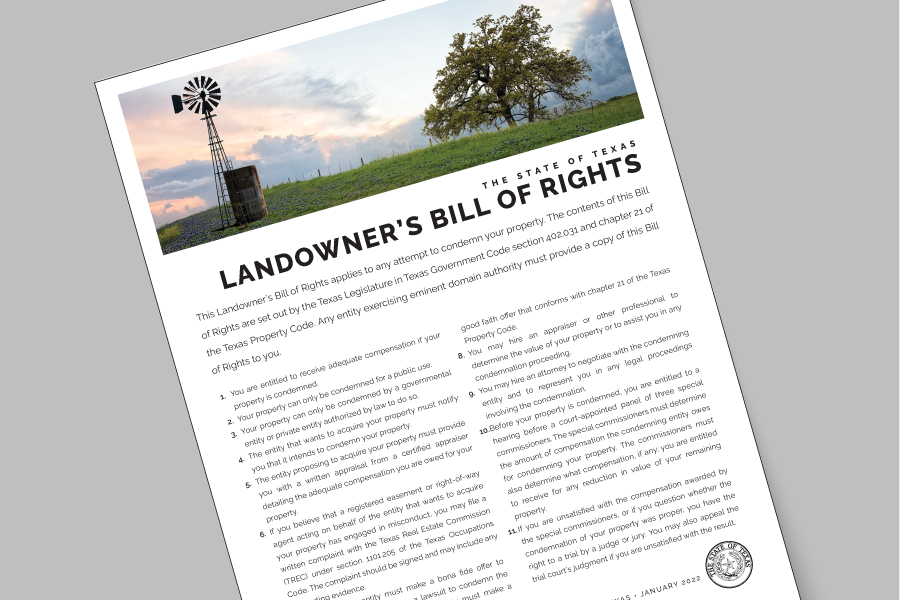 Landowners bill of rights