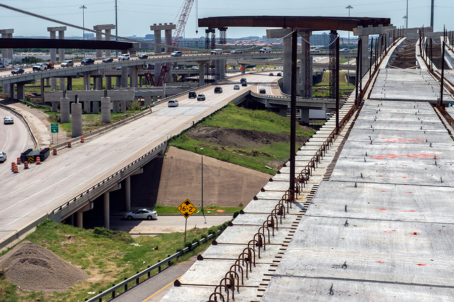 Construction of LBJ Freeway