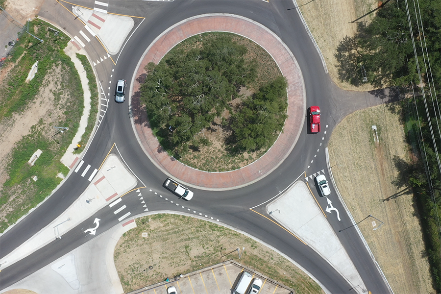 Roundabout aerial view