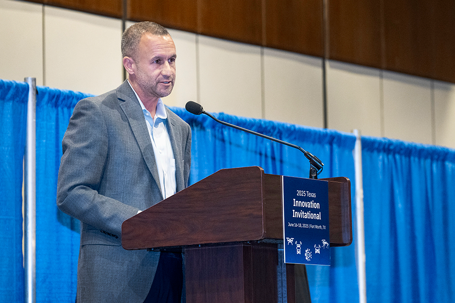 Gabe McClelland of the City of Midland presenting for Team Permian Basin at the 2025 Texas Innovation Invitational in Fort Worth, Texas, June 16-18, 2025.