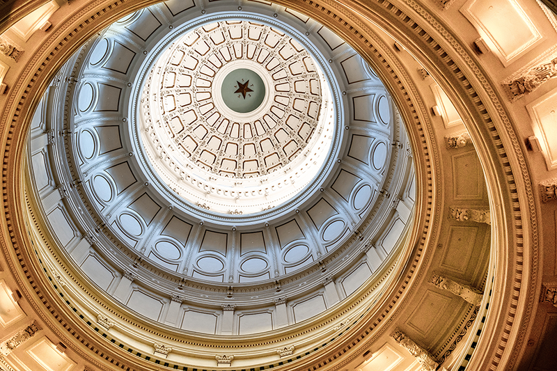 Dome of Texas Capitol building from below