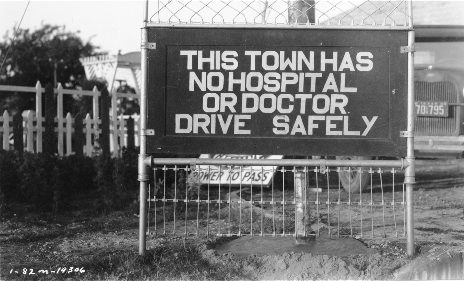 Black-and-white local signage