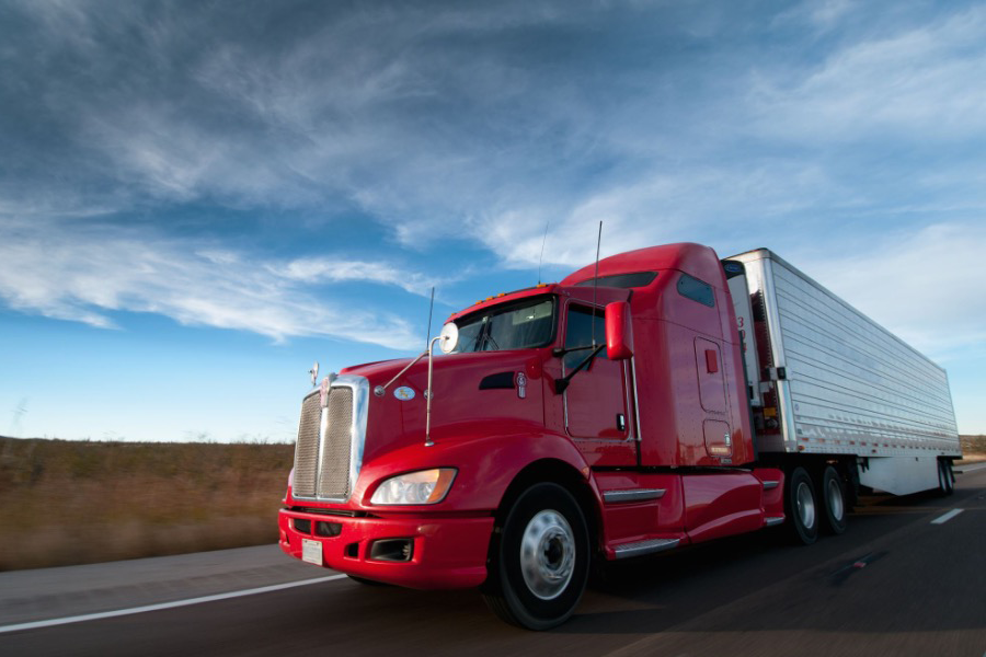 Freight truck on roadway