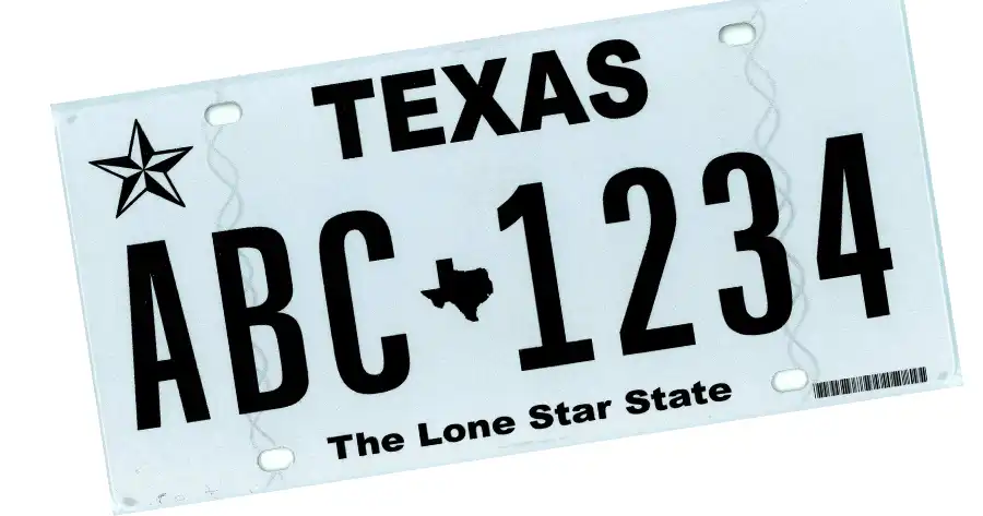 A mockup of a Texas license plate