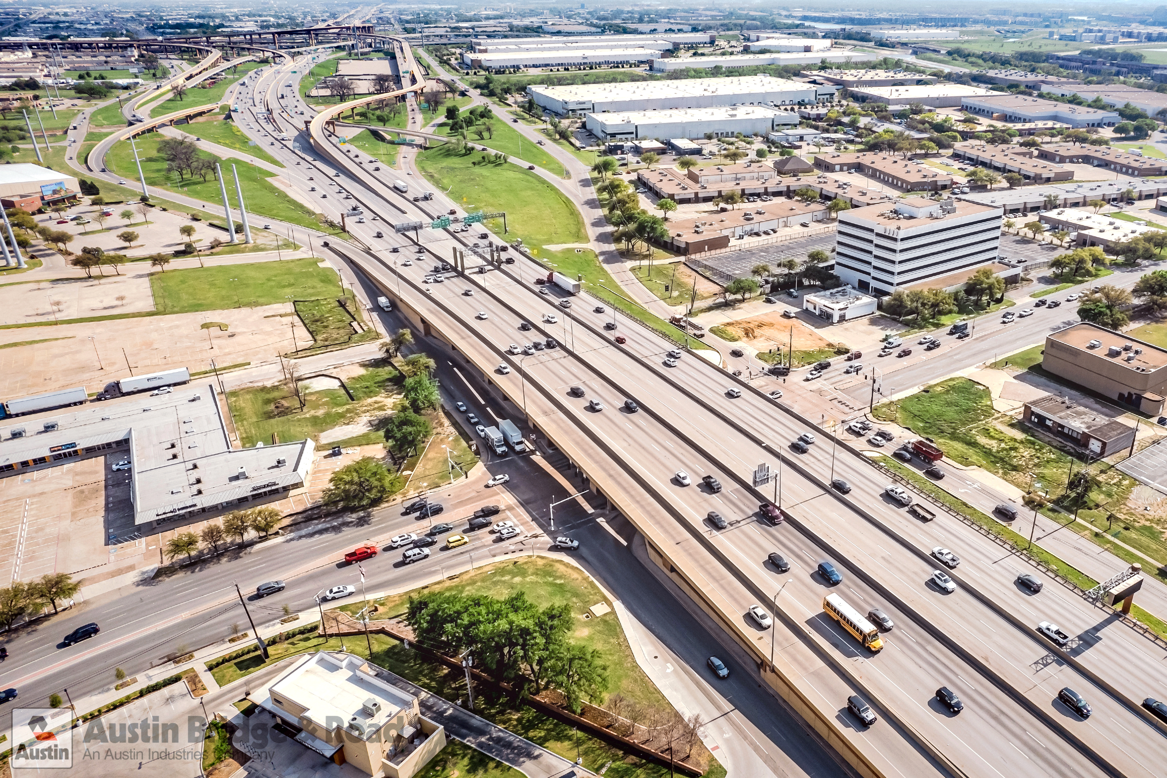 Ariel view of I-35 East Phase 2 Valley View