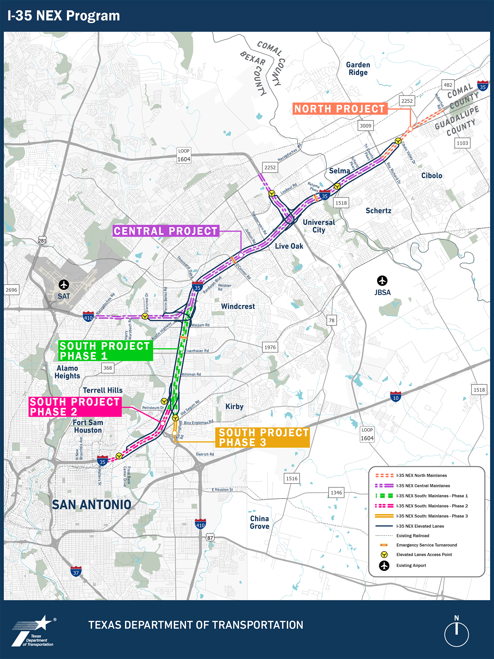 Mapa del programa I-35 NEX