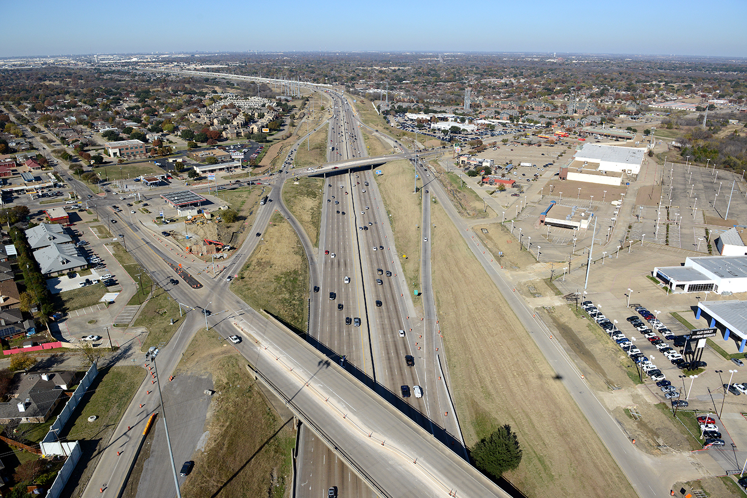 2020 635E northbound aerial view at galloway and oates