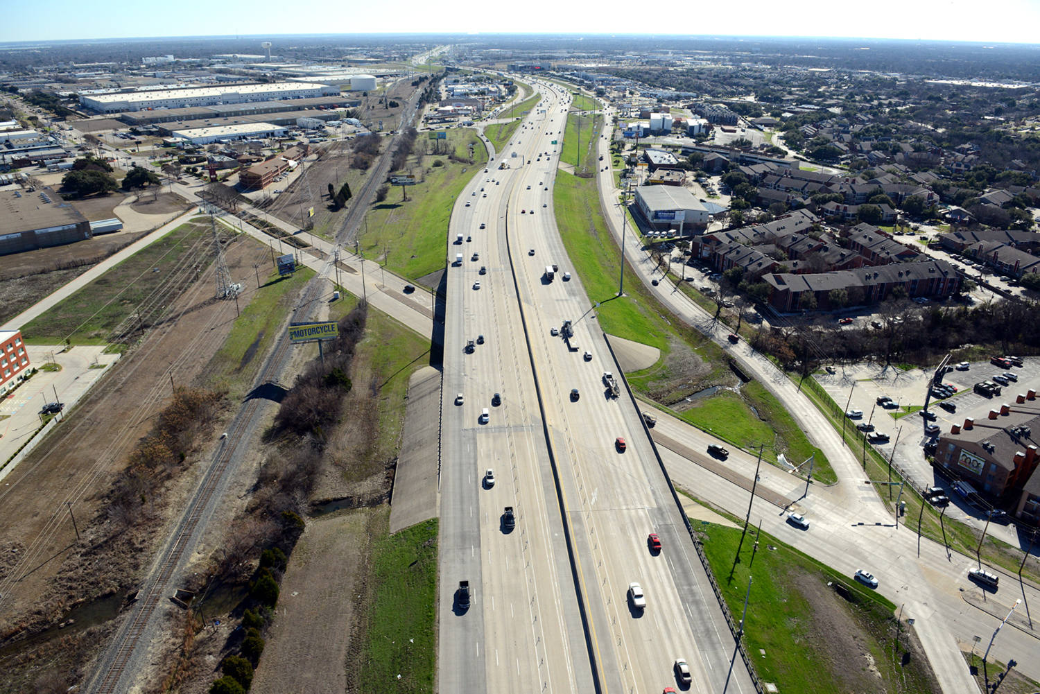 Aerial view at Walnut Hill Lane/Kingsley Road in 2020.