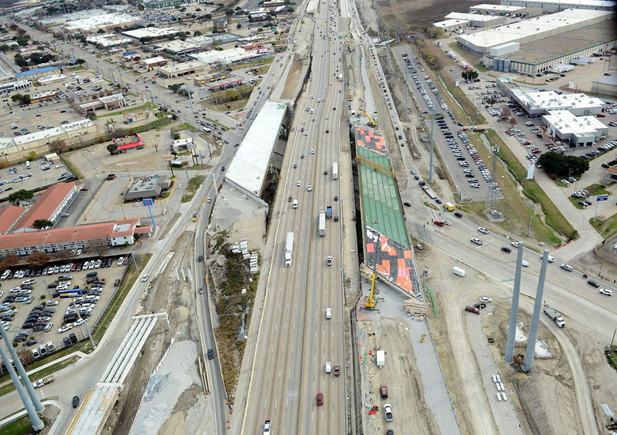 East view of I-635 at Northwest Highway