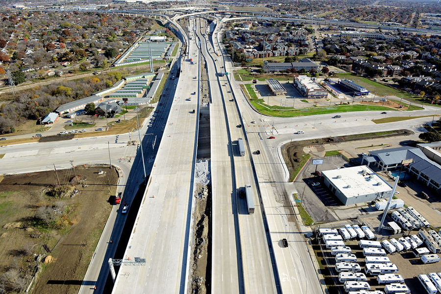 Brand new pavement along I-30 as well as Gus Thomasson Road cross street