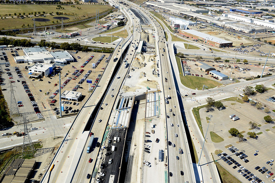 West view of I-635 at Shiloh road 