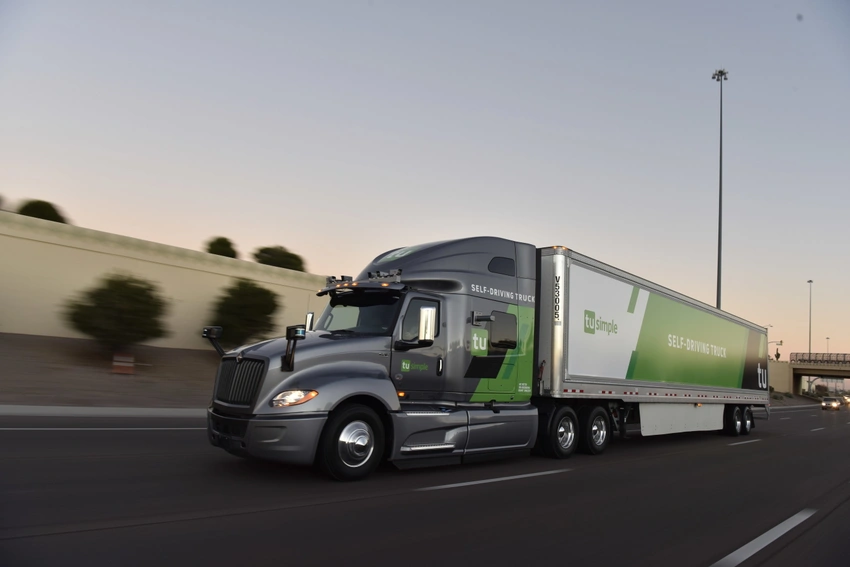 Tu Simple autonomous truck on highway