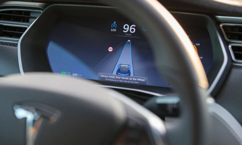driver dashboard of Tesla
