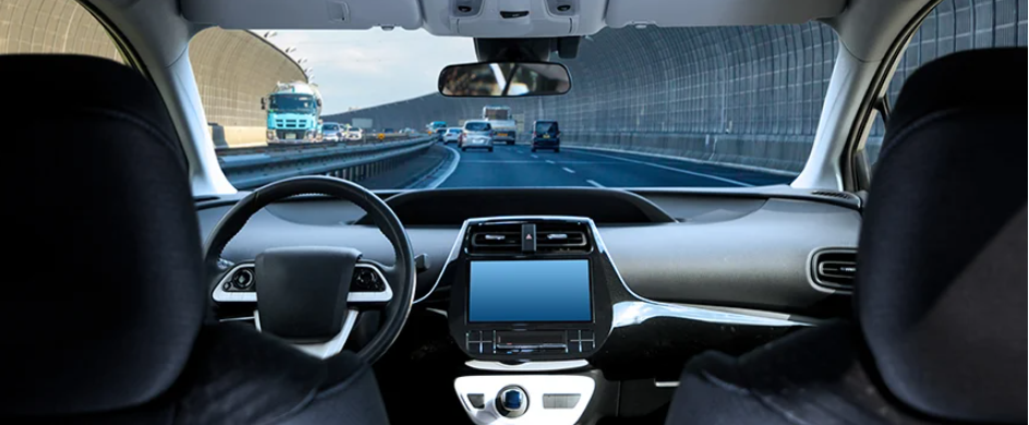 passenger view of autonomous car