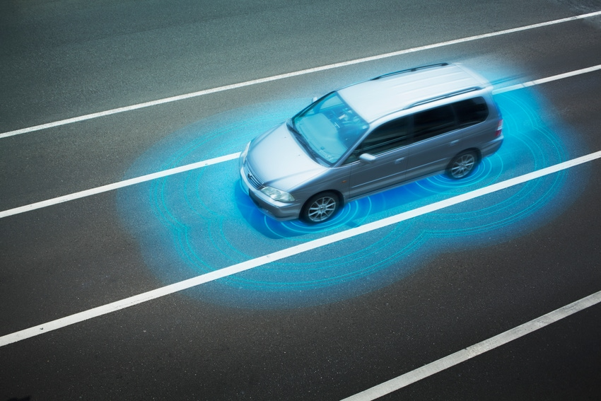 autonomous car detection area graphic