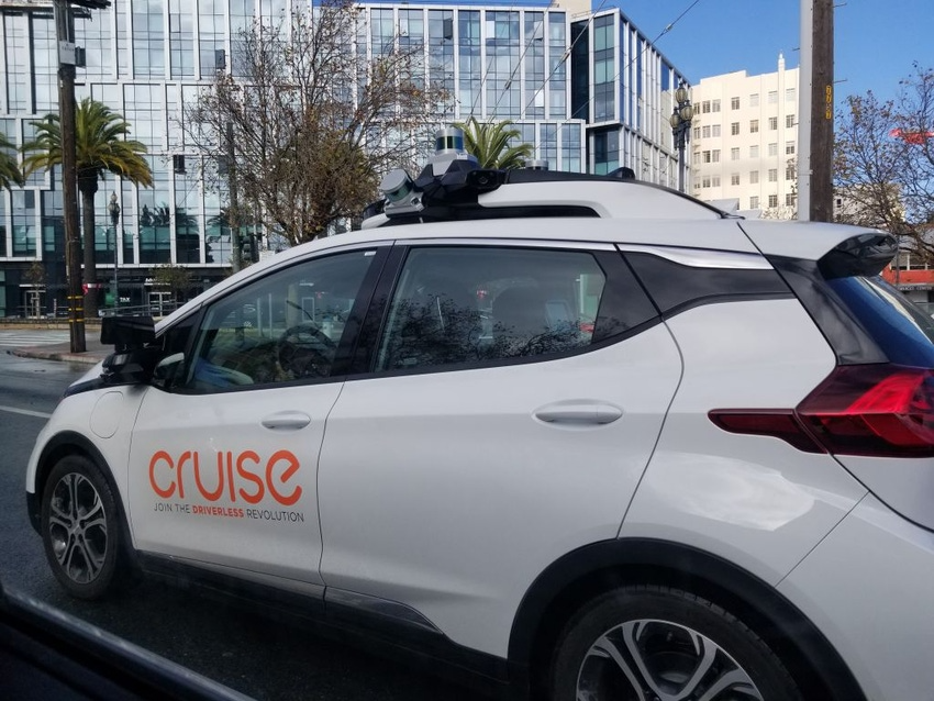 side view of Cruise autonomous car