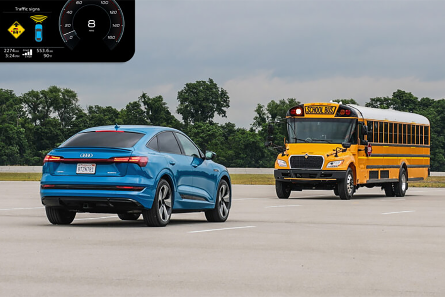 Audi Navistar demo with school bus