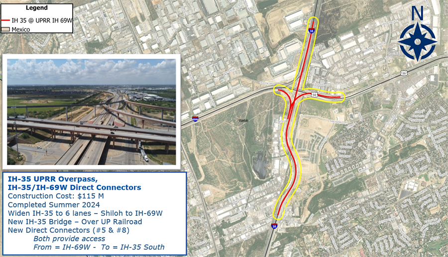 IH-35 UPRR Overpass and Direct Connectors project map view IH-35 UPRR Overpass and Direct Connectors project map view