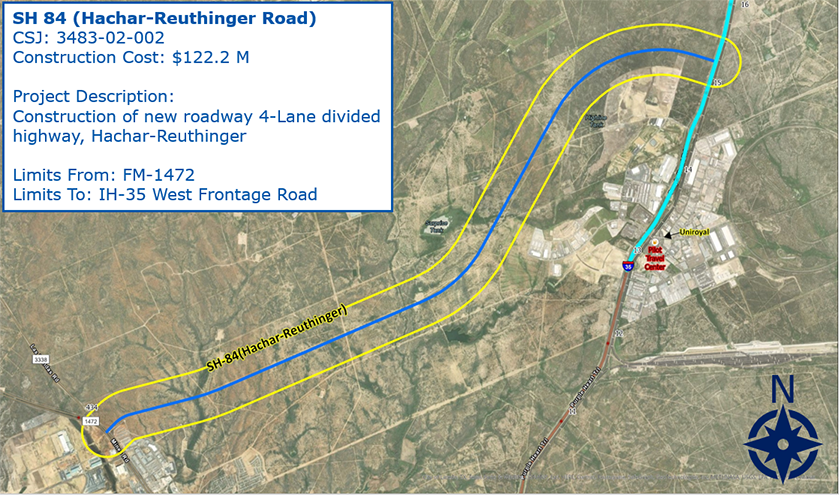 SH 84 Hachar-Reuthinger Road project map view