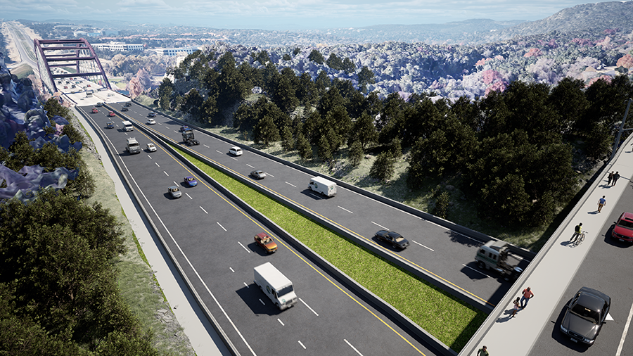 Bucle 360 carriles principales orientados al sur