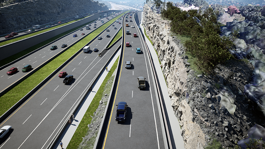 Carriles principales y acantilados del este