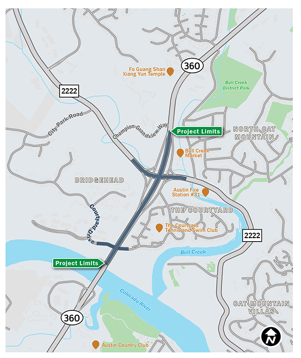 Courtyard Drive RM-2222 Map