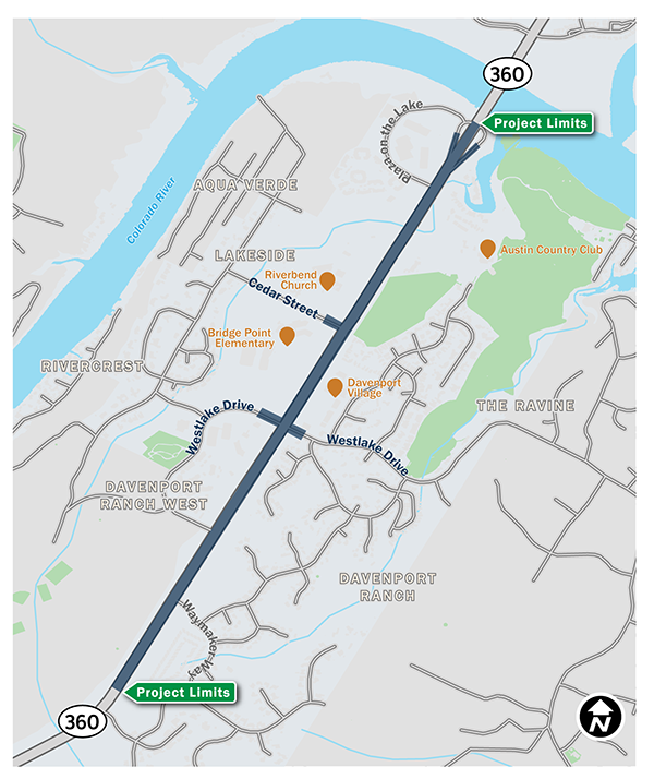 West lake drive cedar street project map
