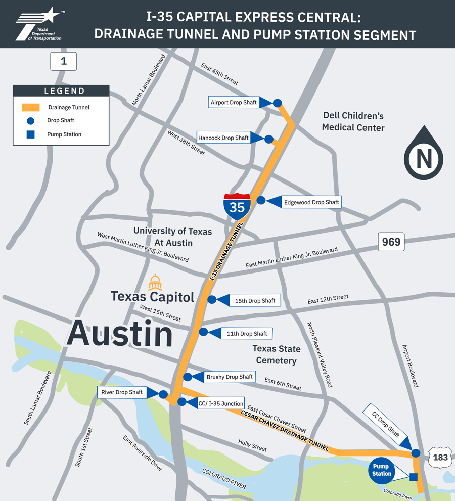 I-35 Capital Express Central: Drainage tunnel and pump station segment