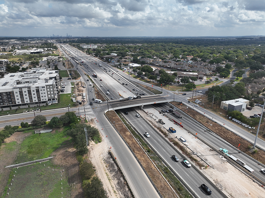 Progress on I-35 at Onion Creek bridge, September 2026