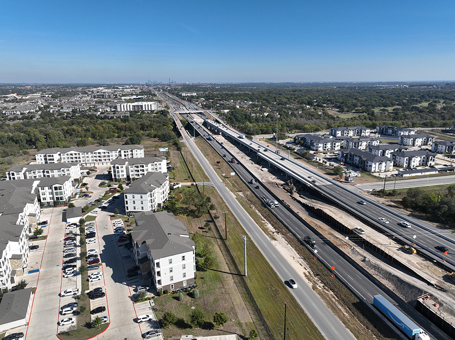 Construction progress on I-35 at Onion Creek, Nov. 2025