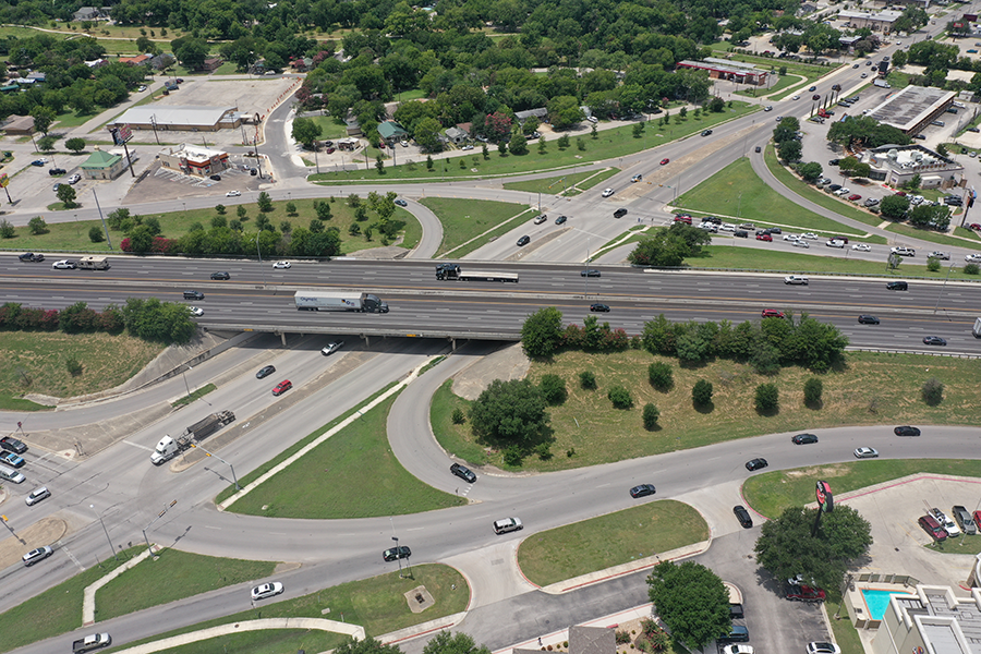 I-35 at SH 123 intersection - July 2021