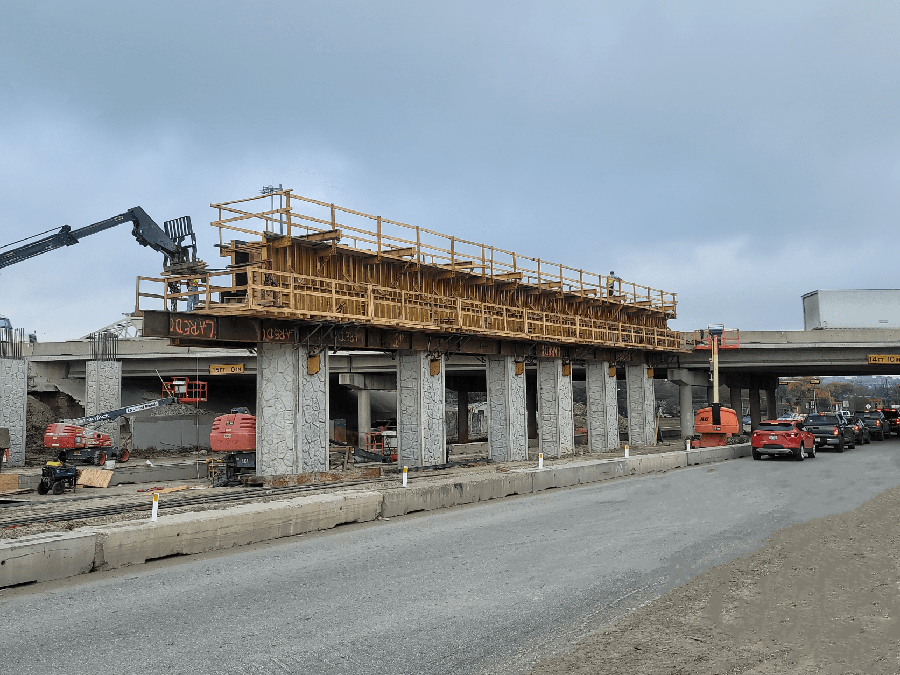 SH 123 bridge reconstruction progress - December 2022