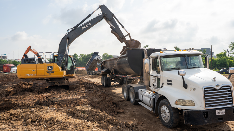 Detention Pond Soil Placed into Truck