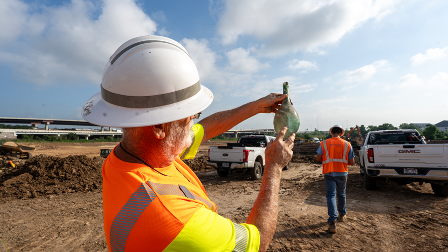 Old Glass Bottle Found at Detention Pond Site