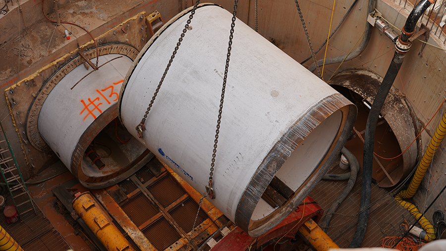 Pipe almost at bottom.