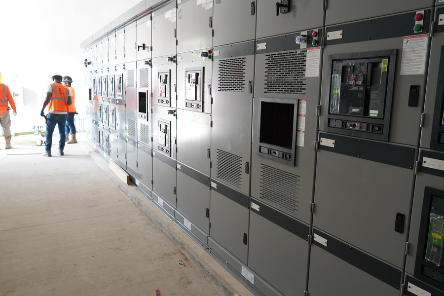 Inside pump station computer control building