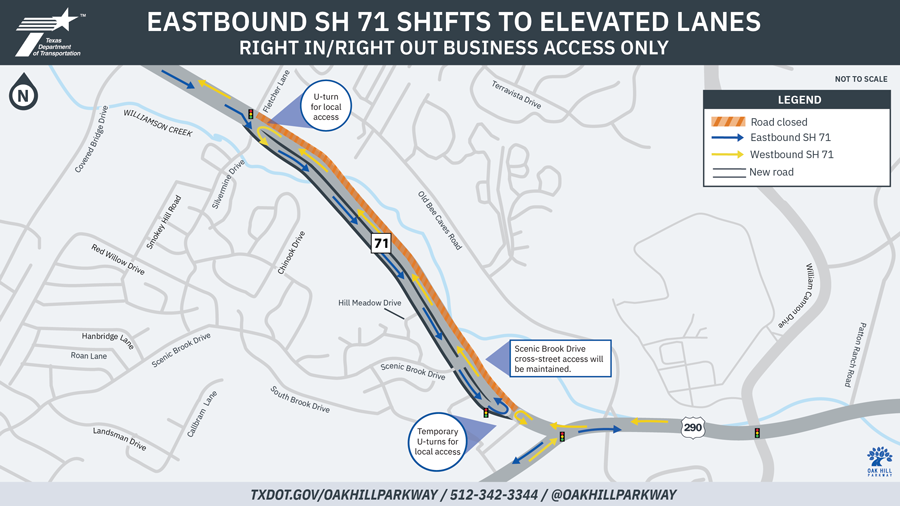 Eastbound SH 71 Shifts to Elevated Lanes Eastbound SH 71 Shifts to Elevated Lanes