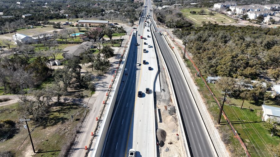 Westbound US 290 traffic shift. January 2024.