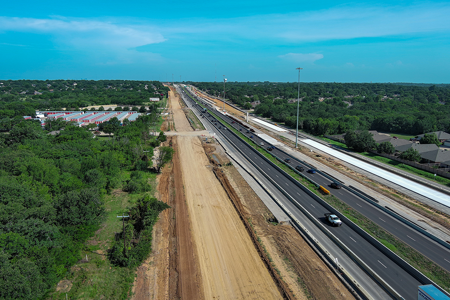 On-going frontage road construction on US 287.