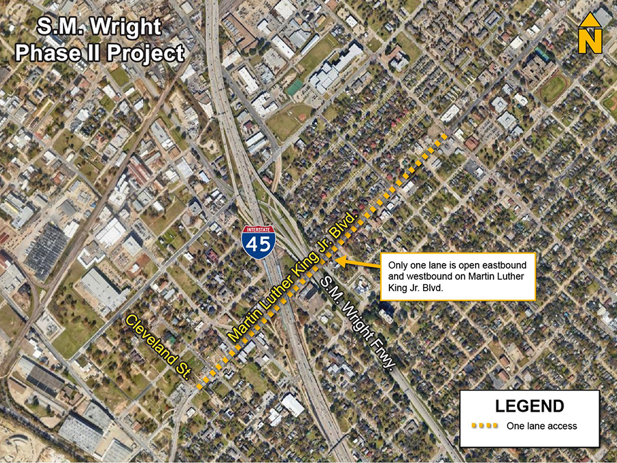Weather permitting, Starting October 3, Martin Luther King Jr. Boulevard will be closed for one lane reconfiguration each direction (eastbound and westbound) between Malcom X Boulevard to Cleveland Street. 