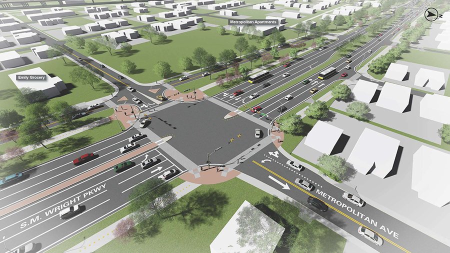 Aeriel view rendering of Metropolitan Avenue.